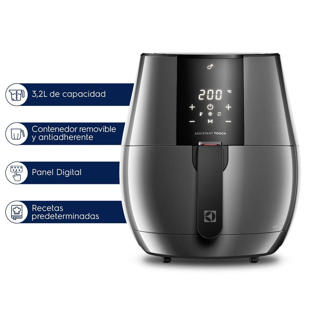 Freidora De Aire Electrolux Experience EAF20 Digital 1400w 3.2L, Negra